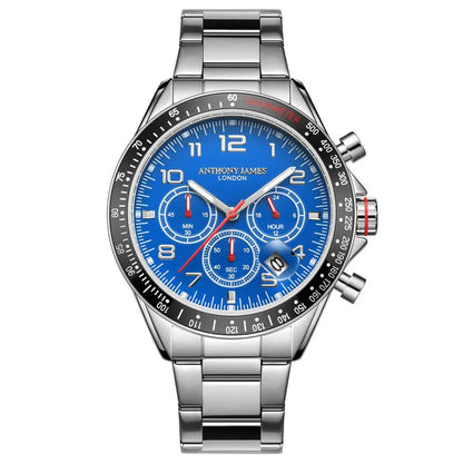 Tachymeter Chrono Blue Dial Men's Watch AJ093